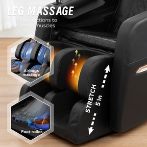 English Elm Massage Chair Recliner With Zero Gravity, Full Body Air Pressure & Ergonomic Comfort For Relief W1875P300906