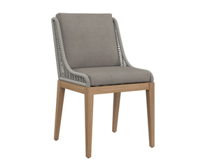 Sunpan Sorrento Dining Chair - Modern Outdoor Seating with Durable Teak Wood and Fade-Resistant Fabric Natural / Palazzo Taupe