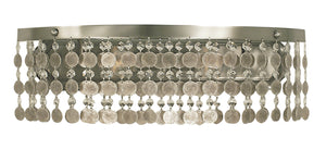 Framburg 2-light Stunning Naomi Sconce With Mica And Crystal Strands For Warm, Inviting Ambiance Brushed Nickel Metal 2922 Bn