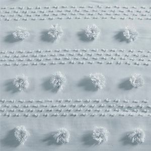 English Elm 2-Piece Twin/Twin XL Clip Jacquard Duvet Cover Set Blue – Antimicrobial, Soft Brushed Microfiber, Hidden Closure B035P408212