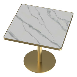 English Elm Square Modern Dining Table - 31.5" Faux Marble Bistro Table With Sturdy Metal Frame & Easy Setup W3316P375691-GIGA