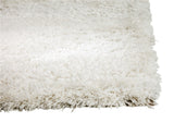 Sams International Abacasa Cozy Shag Machine Made Polyester Solid Shag Rug White 5'3" x 7'6"