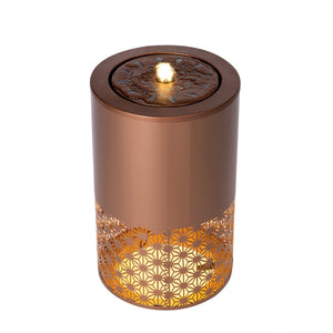 English Elm 20.87"h Brown Powder-coated Metal Outdoor Fountain Geometric Cutout with Warm Led Glow N765P355071B