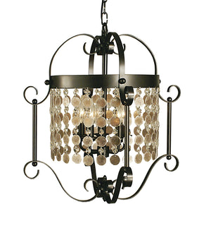 Framburg 5-light Stunning Dining Chandelier With Mica And Crystal Strands For Warm Inviting Ambiance Mahogany Bronze Metal 2924 Mb