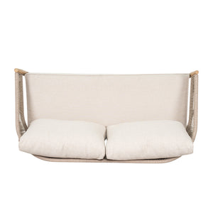 English Elm Christopher Knight Home® - Verona Outdoor Acacia Wood Loveseat With Beige Cushion, Handwoven Rope Detail For Stylish Comfort N775P309257A