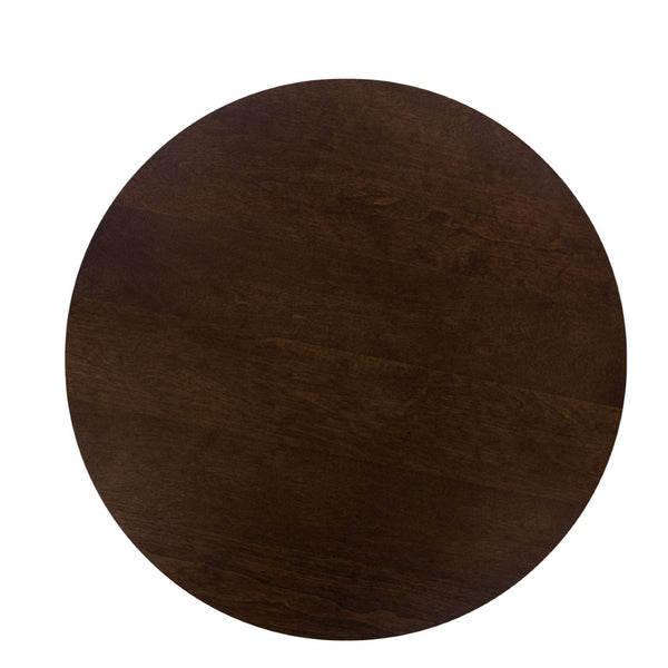 English Elm Tior Round Wood Top Accent Side Table with Geometric Gray Metal Base for Living Room Brown+Black B056P416977
