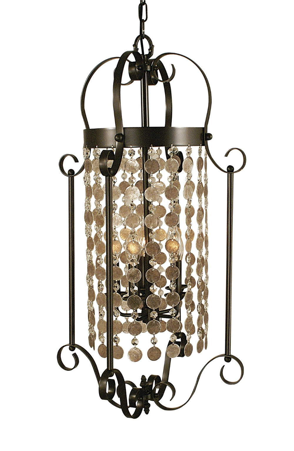 Framburg 5-light Elegant Crystal And Mica Foyer Chandelier For Stunning Home Illumination And Style Mahogany Bronze Metal 2925 Mb