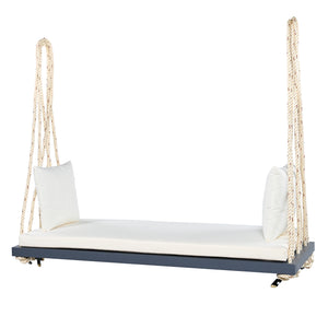 English Elm TOPMAX Acacia Wood Patio Swing Chair with Cushion & Pillows, 63" Comfortable Seat, 400lb Capacity Gray N717P210136E