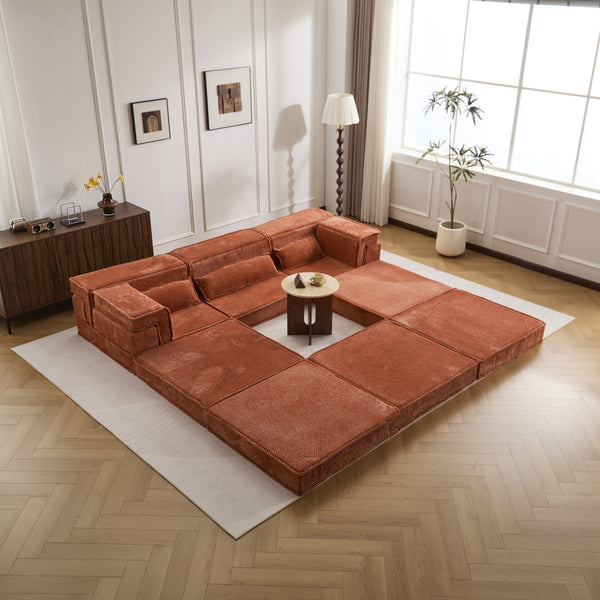 English Elm Compression Modular Sofa Bed – Cozy, Versatile 3-Seater With Ottoman, Soft Fleece, No Assembly Needed! W3723S00022