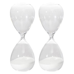 English Elm Set Of 2 Ferdinand 30-Minute Hourglasses - Elegant White Sand Timers For Modern Home Décor W2078P278063-GIGA