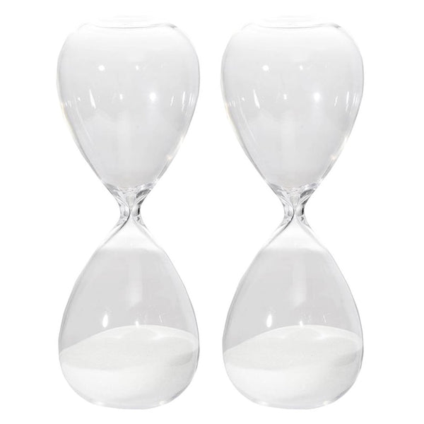 English Elm Set Of 2 Ferdinand 30-Minute Hourglasses - Elegant White Sand Timers For Modern Home Décor W2078P278063-GIGA