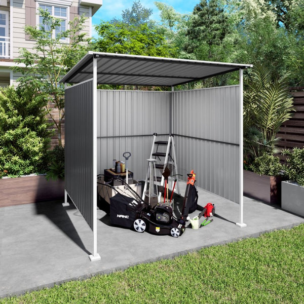 English Elm 6x6ft Outdoor Hardtop Metal Lean to Gazebo for Patio Grill Storage and Backyard W3213P458079