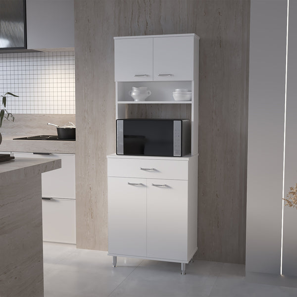 English Elm Santa Maria Pantry Cabinet with Drawer & 5 Shelves, Tall Storage Cupboard for Kitchen & Appliances White B06280024
