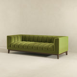 English Elm Ashcroft Furniture - Melissa Mid-Century Green Velvet Modern Sofa