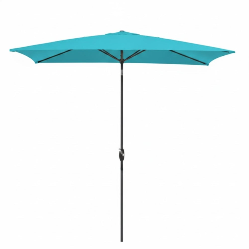 English Elm 6.5 X 10 Ft Rectangular Outdoor Patio Umbrella with Crank Tilt Uv Resistant Canopy Turquoise B082P454957