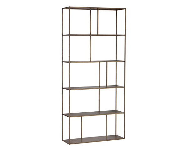 Sunpan Eiffel Bookcase - Stylish Iron Storage Solution for Living Spaces, Office, and Modern Decor Large - 35.5W x 12D x 76.75H