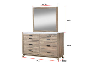 English Elm 1pc Modern Minimalist 4-Drawer Tall Chest with Two-Tone Finish, Sleek Bedroom Storage Cabinet Brown,White 61.02 L x 19.49 W x 38.03 H B2741P330642