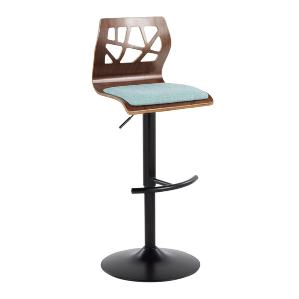 English Elm Adjustable Swivel Barstools Mid-century Metal and Walnut Base Set of 2 for Kitchen B202S02180