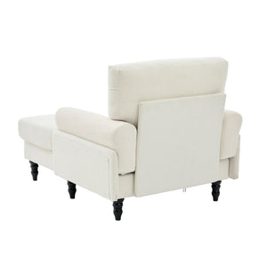 English Elm Modern Chenille Recliner Chaise Lounge Sofa Chair with High-Resilience Foam, Wide Seat, 550lb Capacity Beige W395P371331