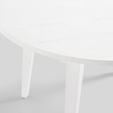 45" Simple Round Japandi Dining Table White KOCD6EWHVS Walker Edison