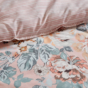 English Elm 7-piece Vintage Floral Comforter Set Reversible Blush Pink Polyester Bedroom Bedding B035P408235