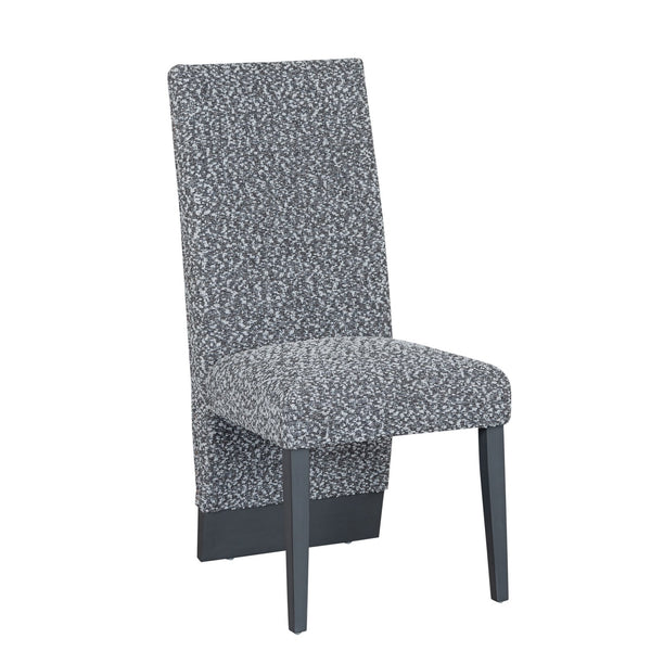 English Elm STACEYWHITE/GREY Modern 2PK Dining Chair Set with Bouclé Upholstery, Solid Wood Frame, Extended Back Comfort B201P342838