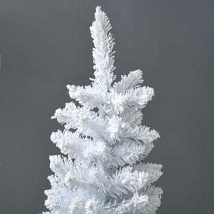 English Elm Snow Flocked Pink Pencil Artificial Christmas Tree for Entryway or Bedroom Corner T3971P414486