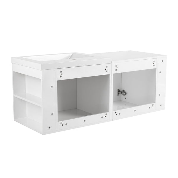 English Elm 48 Modern Bathroom Vanity Sink Combo with Soft-Close Doors, Engineered Wood, Spacious Storage, Easy Assembly Ameican White Oak W1972S00012