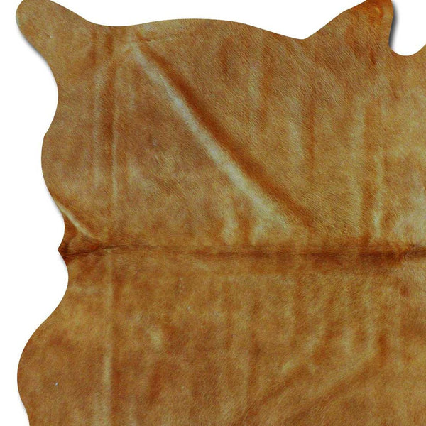 Homeroots 6' X 7' Golden Honey Exotic Cowhide Area Rug Tan Cowhide 293170