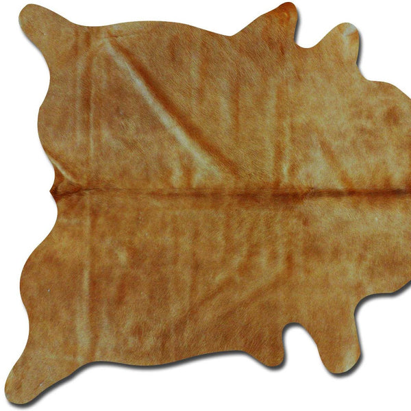 Homeroots 6' X 7' Golden Honey Exotic Cowhide Area Rug Tan Cowhide 293170