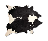 Homeroots Black And White Cowhide Animal Print Area Rug Black,White Cowhide 293172