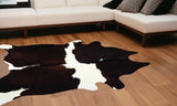 Homeroots 6' X 7' Brown And White Cowhide Area Rug Chocolate,White Cowhide 293174