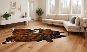Homeroots 72" X 84" Classic And Brindle Cowhide - Rug Classic Brindle Cowhide 293176