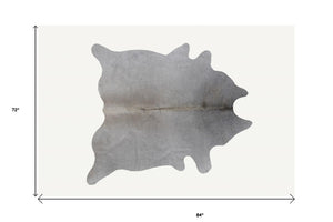 HomeRoots 6' X 7' Authentic Cowhide Print Area Rug - Luxurious Texture, Durable Design, Perfect for Any Space! 293178