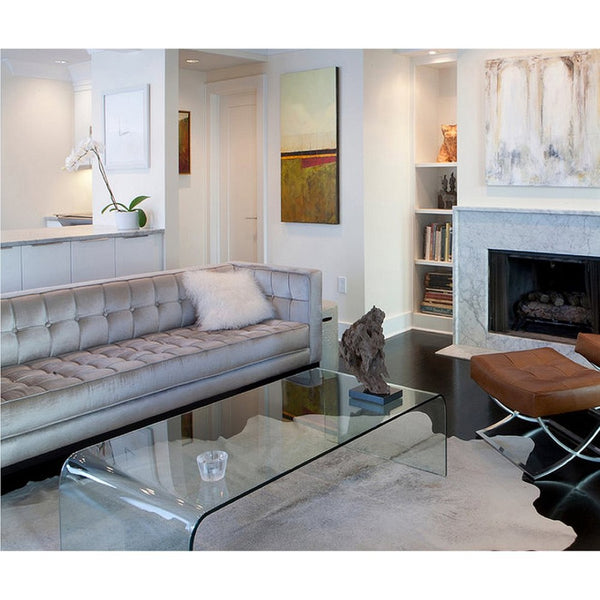 HomeRoots 6' X 7' Authentic Cowhide Print Area Rug - Luxurious Texture, Durable Design, Perfect for Any Space! 293178
