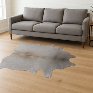 HomeRoots 6' X 7' Authentic Cowhide Print Area Rug - Luxurious Texture, Durable Design, Perfect for Any Space! 293178