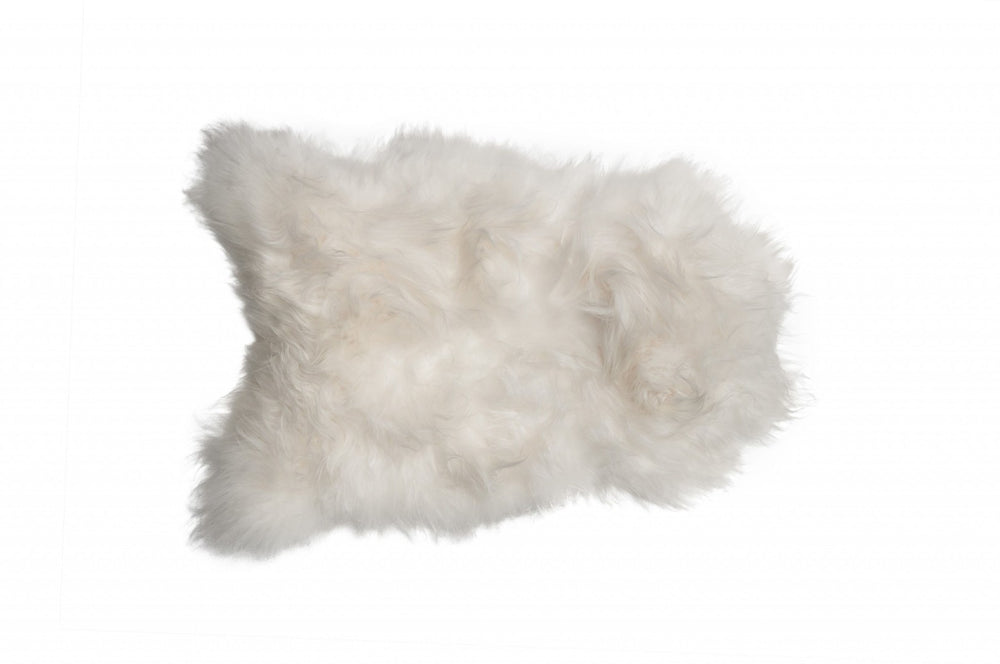 HomeRoots 2' X 3' White Natural Wool Long-Haired Sheepskin Area Rug for Luxurious Comfort & Timeless Style 293180