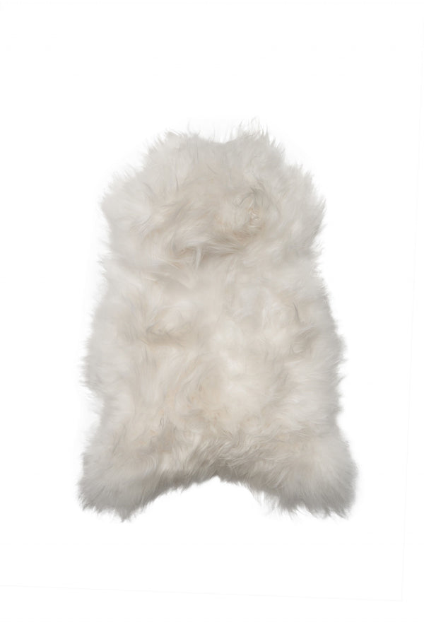 Homeroots 2' X 3' White Natural Wool Long-haired Sheepskin Area Rug  Genuine Sheepskin 293180