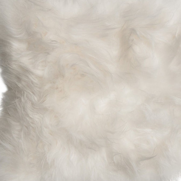 Homeroots 2' X 3' White Natural Wool Long-haired Sheepskin Area Rug  Genuine Sheepskin 293180