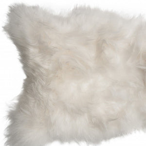 Homeroots 2' X 3' White Natural Wool Long-haired Sheepskin Area Rug  Genuine Sheepskin 293180
