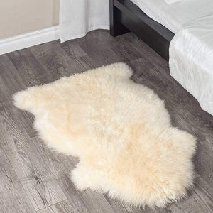 HomeRoots 2' X 3' White Animal Print Area Rug - Luxurious Sheepskin, Handcrafted, Unique Accent for Any Space 293181