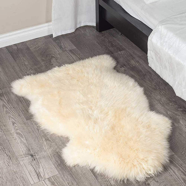 HomeRoots 2' X 3' White Animal Print Area Rug - Luxurious Sheepskin, Handcrafted, Unique Accent for Any Space 293181