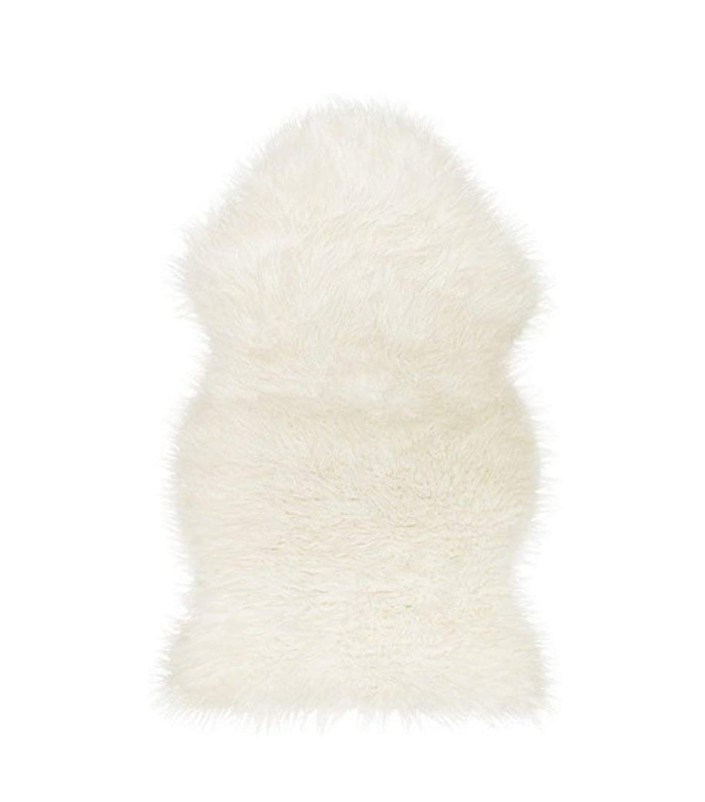 HomeRoots 2' X 3' White Animal Print Area Rug - Luxurious Sheepskin, Handcrafted, Unique Accent for Any Space 293181