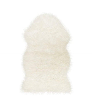 HomeRoots 2' X 3' White Animal Print Area Rug - Luxurious Sheepskin, Handcrafted, Unique Accent for Any Space 293181