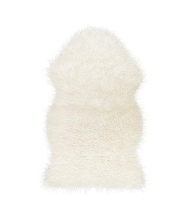HomeRoots 2' X 3' White Animal Print Area Rug - Luxurious Sheepskin, Handcrafted, Unique Accent for Any Space 293181