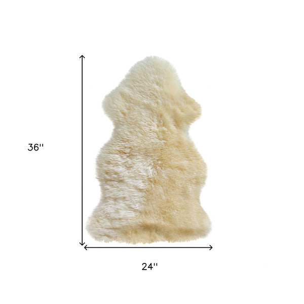 Homeroots 2' X 3' Gold Sheepskin Non Skid Area Rug Gold Genuine Sheepskin 293182