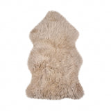 Homeroots Taupe Animal Print Area Rug Taupe Genuine Sheepskin 293183