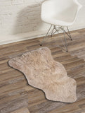 Homeroots Taupe Animal Print Area Rug Taupe Genuine Sheepskin 293183