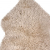 Homeroots Taupe Animal Print Area Rug Taupe Genuine Sheepskin 293183