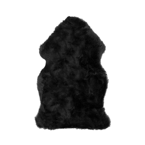 Homeroots 2' X 3' Black Shag Sheepskin Area Rug Black Genuine Sheepskin 293184